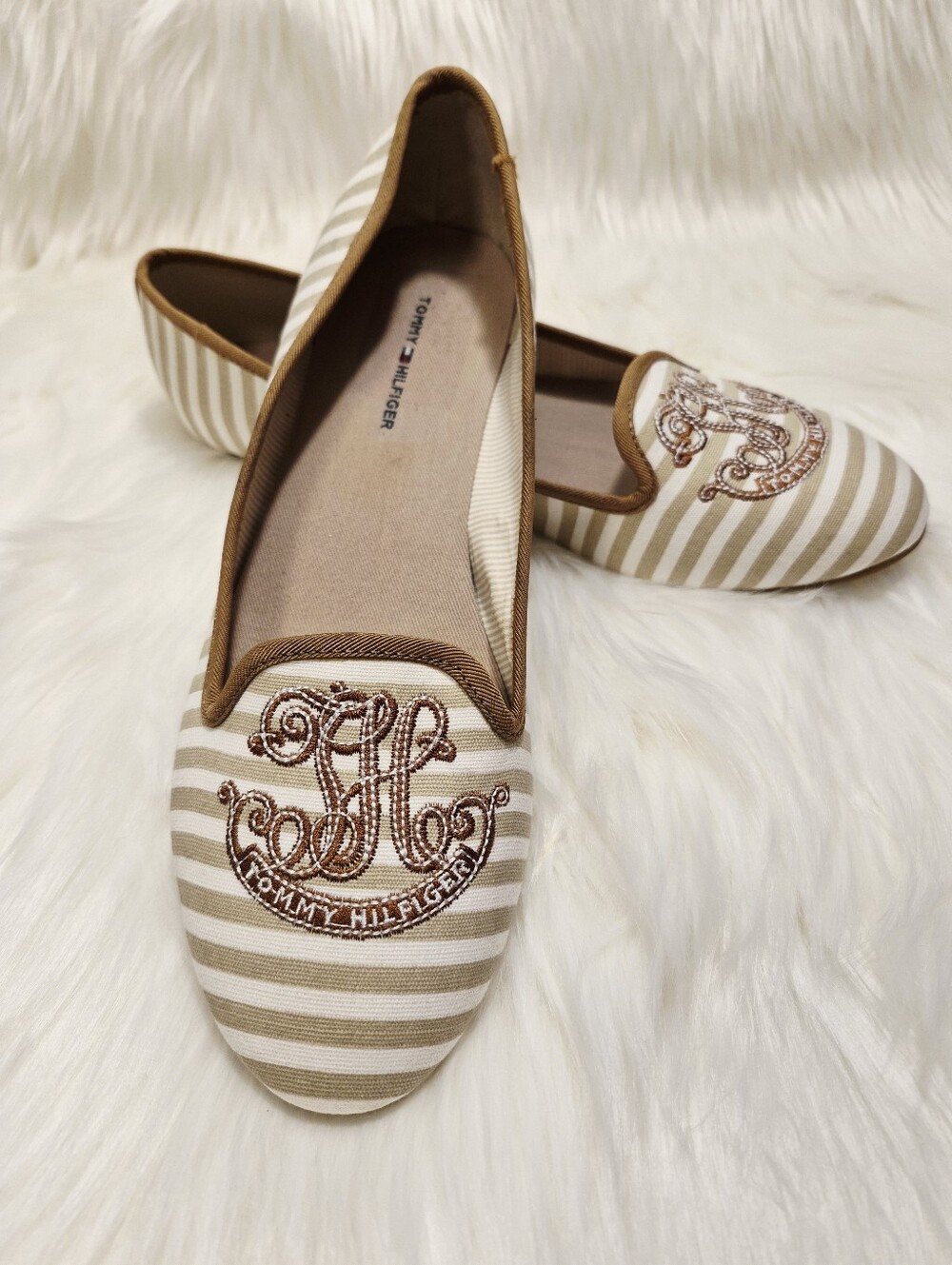 New Tommy Hilfiger striped ballet flats